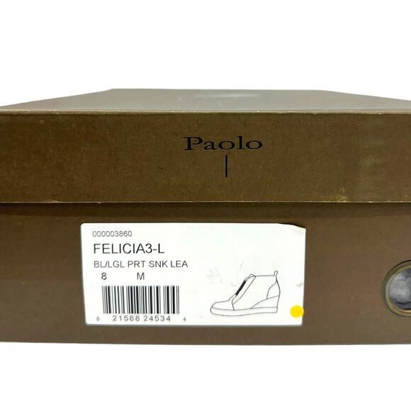 LINEA PAOLO Felicia III Wedge Platform Sneaker Metallic Gold Snake Leopard 8 - Picture 8 of 8